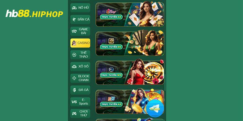 Casino HB88 - Mách Bạn Thiên Đường Giải Trí Siêu Thực Các nhà cung cấp Live casino đẳng cấp nhất